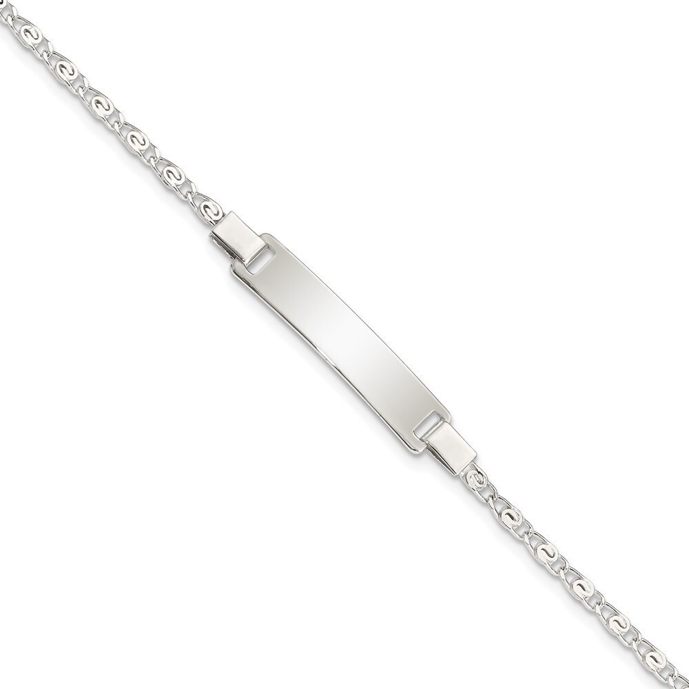 Sterling Silver Polished Engraveable Children's Id Bracelet